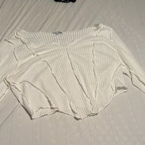 Fashion Nova Cream Textured Knit Top